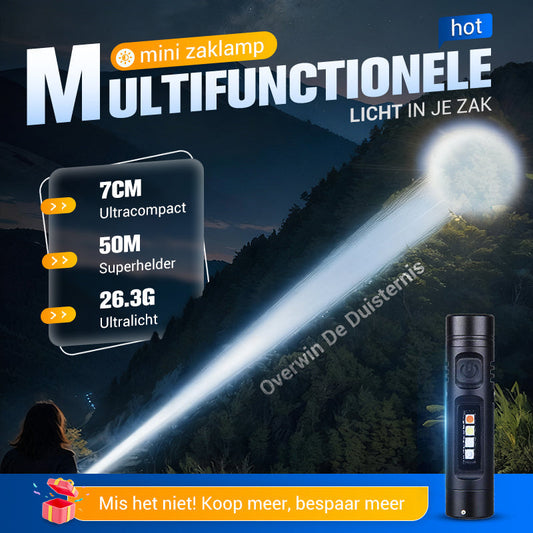 📢📢🔥KOOP ER 2 EN KRIJG ER 1 GRATIS!!!!  Multifunctionele Mini Zaklamp van Aluminiumlegering