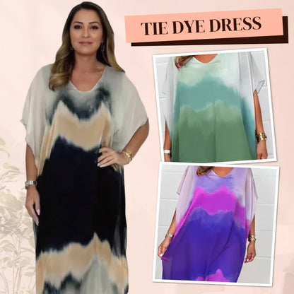 ✨Dames Comfortabele Casual Chiffon Dip Dye Jurk