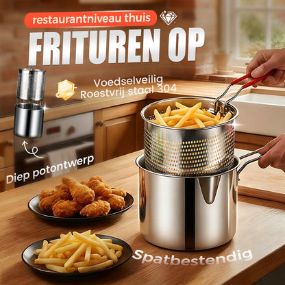 🍟 304 Roestvrijstalen Multifunctionele Friteuse – Veilig, Duurzaam & Alles-in-Één! 🔥✨