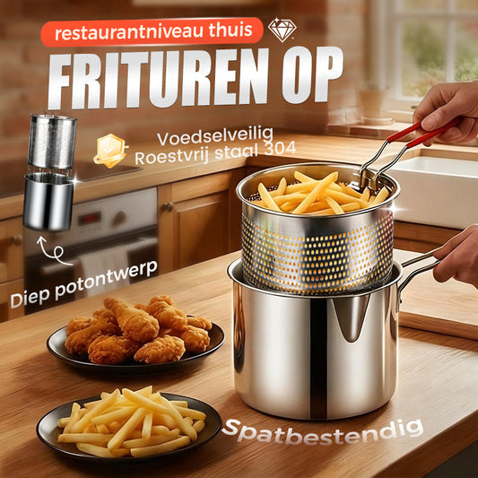 🍟 304 Roestvrijstalen Multifunctionele Friteuse – Veilig, Duurzaam & Alles-in-Één! 🔥✨
