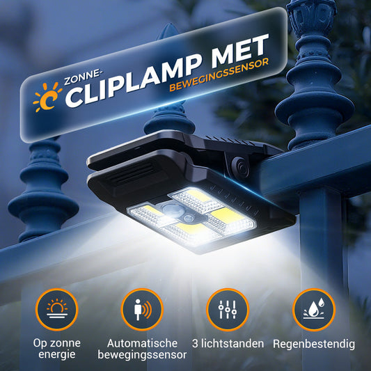 🔦【Geen Kabels, Alleen Zonlicht】– Zonne-Cliplamp met Bewegingssensor，Jouw Slimme Tuinbewaker！