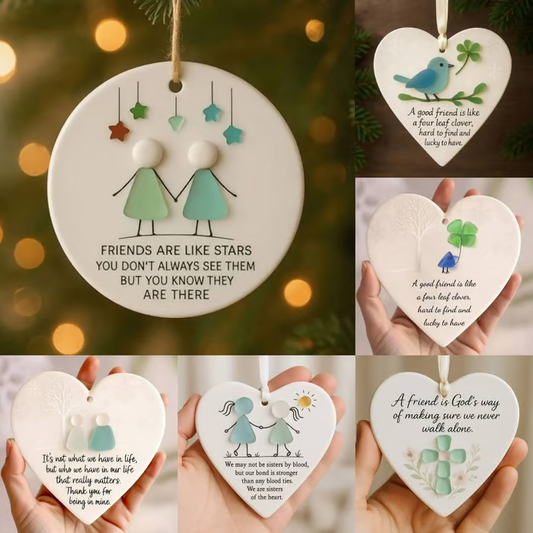 🎁 Hartvormige vriendschapsdecoratie – Handgemaakt zee-glas symbool van eeuwige verbinding 💙🌊✨