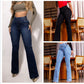 🎁2026 Nieuw binnen 55% KORTING👖 Stretch flare jeans met hoge taille