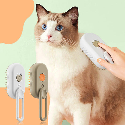 🐾💆 Multifunctionele Huisdier Massage Kam – 3-in-1 Met Sprayfunctie, Zachte Ronde Tanden & Draaibare Handgreep（Perfect voor Vachtverzorging & Relaxatie!）