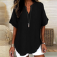 💝✨Modieuze losvallende effen kleur top met korte mouwen