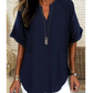💝✨Modieuze losvallende effen kleur top met korte mouwen
