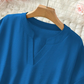 💝✨Modieuze losvallende effen kleur top met korte mouwen