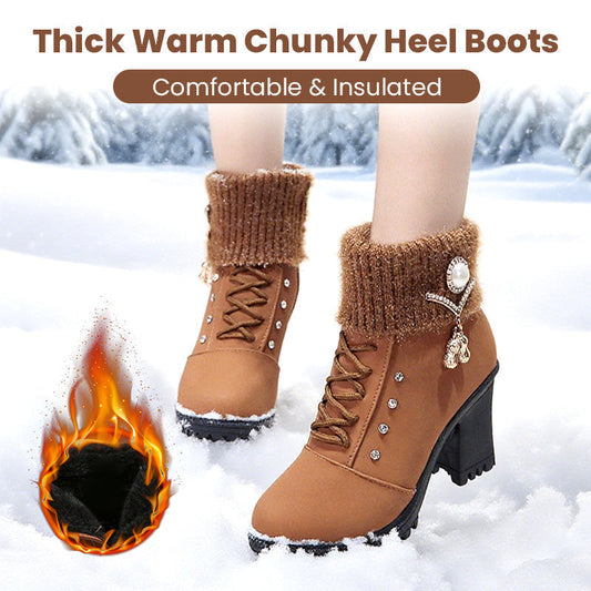 👢 Dikke Warme Enkellaarzen Met Blokhak – Stijlvol & Knus Deze Winter! ❄️✨