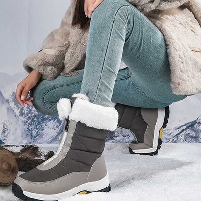 🔥 60% KORTING ! ✨ Antislip Winterlaarzen voor Dames - Warme Binnenvoering, Gemakkelijk Ritsontwerp, Geschikt voor Sneeuw en IJs ❄️👢