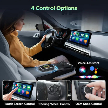 🎉Nieuwjaars Cadeau 50% KORTING!🚗3-in-1 Draadloze Auto Display Adapter: Wireless CarPlay + Android 13 + 4K Entertainment – Upgrade Je Auto-Infotainment In Seconden!