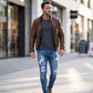 🔥Stijlvolle skinny jeans met een verwassen look voor heren – Slim fit, ademend katoen en stoere scheurdetails