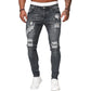 🔥Stijlvolle skinny jeans met een verwassen look voor heren – Slim fit, ademend katoen en stoere scheurdetails