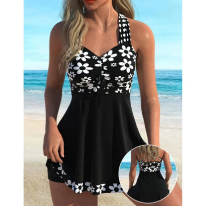 🎁2026 Nieuw binnen 50% KORTING💥Tankini-badpak met bloemenprint en boyshorts voor dames