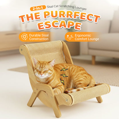 🐱 NU 50% KORTING! ⏰ 2-in-1 Sisal Krab- en Ligstoel voor Katten – Krabben & Loungen, Duurzaam Sisal & Ruimtebesparend 🛏️