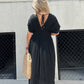 ✨ V-hals maxi-jurk – elegant, luchtig & veelzijdig! 🌸👗