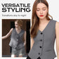 Elegant Women's V-Neck Button Front Vest