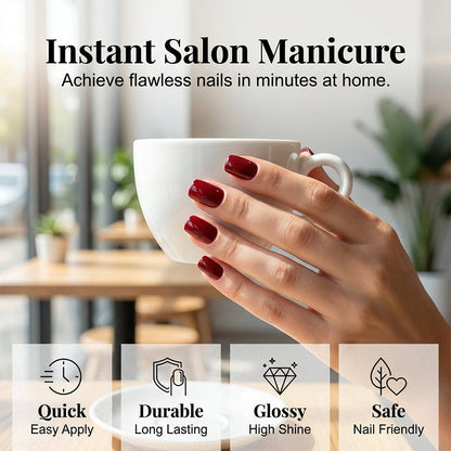 Solid Color Short Square Press-on Nails