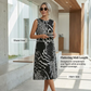 Dames Mouwloze Midi Jurk met Luipaardprint