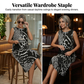 Dames Mouwloze Midi Jurk met Luipaardprint