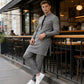 👔 Moderne herentuniek en -broek met mandarijnkraag – Elegant ontwerp, comfortabele pasvorm en perfect voor speciale gelegenheden 🎩