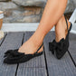 Elegant Bow Decor Flat Shoes with Ankle Strap