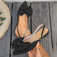 Elegant Bow Decor Flat Shoes with Ankle Strap