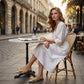 Elegant Bow Decor Flat Shoes with Ankle Strap