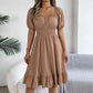 🌞HETE UITVERKOOP 49% KORTING👗 Zomerse casual midi-jurk met ruches aan de zoom