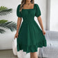 🌞HETE UITVERKOOP 49% KORTING👗 Zomerse casual midi-jurk met ruches aan de zoom