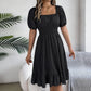 🌞HETE UITVERKOOP 49% KORTING👗 Zomerse casual midi-jurk met ruches aan de zoom
